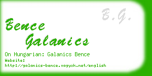 bence galanics business card